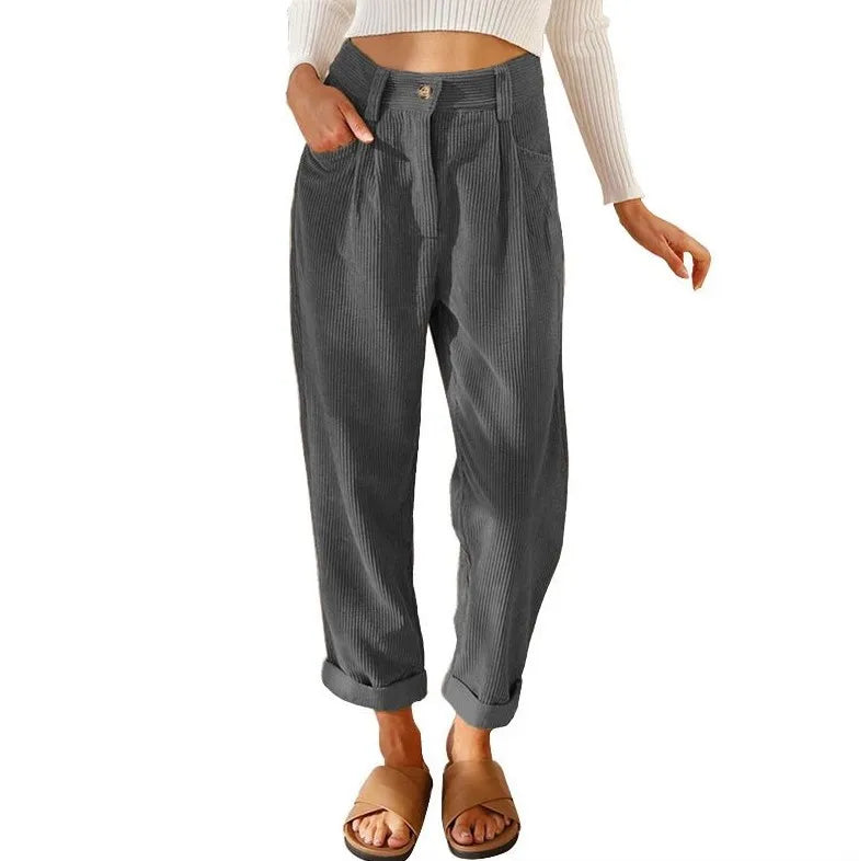 Clara™ | Retro Corduroy High-Waisted Pants